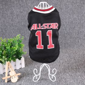 Hot World Cup Ball Spring And Summer Dog Vest Pet Supplies (Option: Black-S)