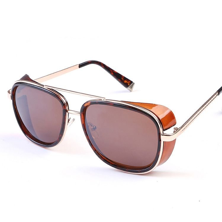 Iron Fashion Man 3 IRON TONY Windscreen Sunglasses for Men and Women Double beam Sunglasses Retro Personality Glasses Iron Fashion Man 3 IRON TONY Windscreen Sunglasses for Men and Women Double beam Sunglasses Retro Personality Glasses